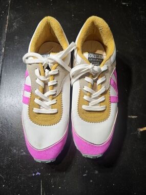 Vintage Havana White, Hot Pink & Mustard Low-Top Sneakers